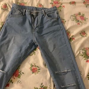 shein ripped jeans .